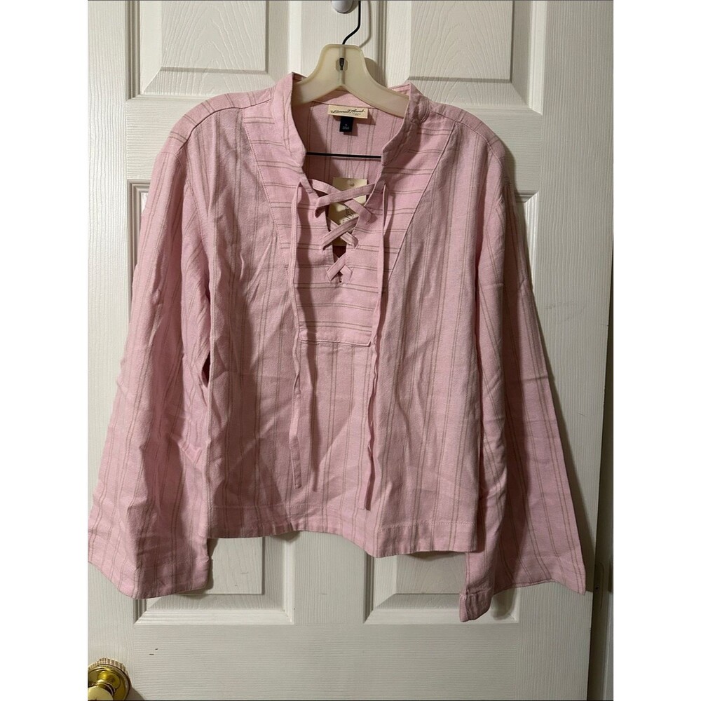 Universal Thread Pink Lace-Up Tunic Top